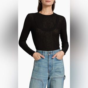 Veronica Beard Neita Crewneck Long-Sleeve Top